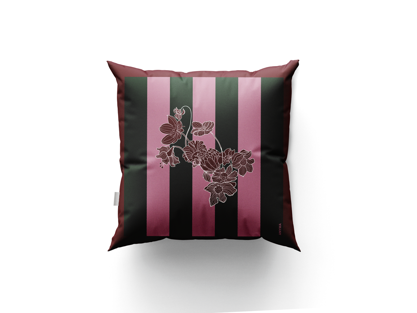 VELVET CUSHION COVER GREEN&ROSE THCR_GR