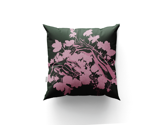 VELVET CUSHION COVER GREEN&ROSE THCM_GR