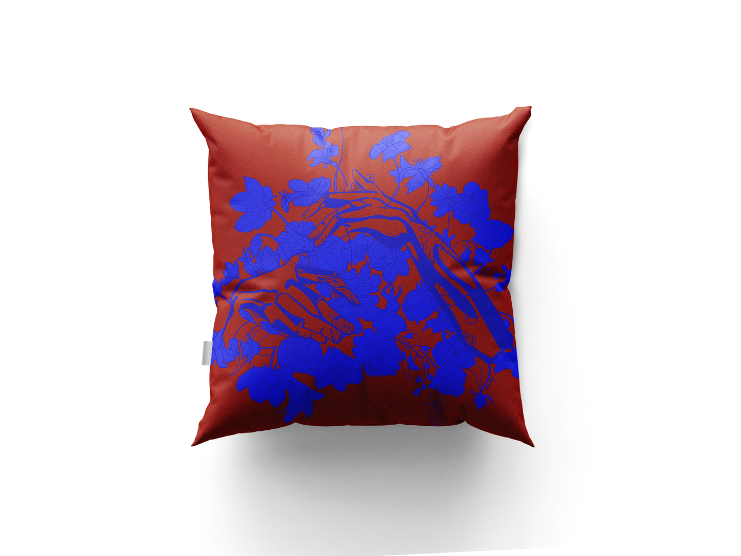 VELVET CUSHION COVER RED&BLUE THCM_RB