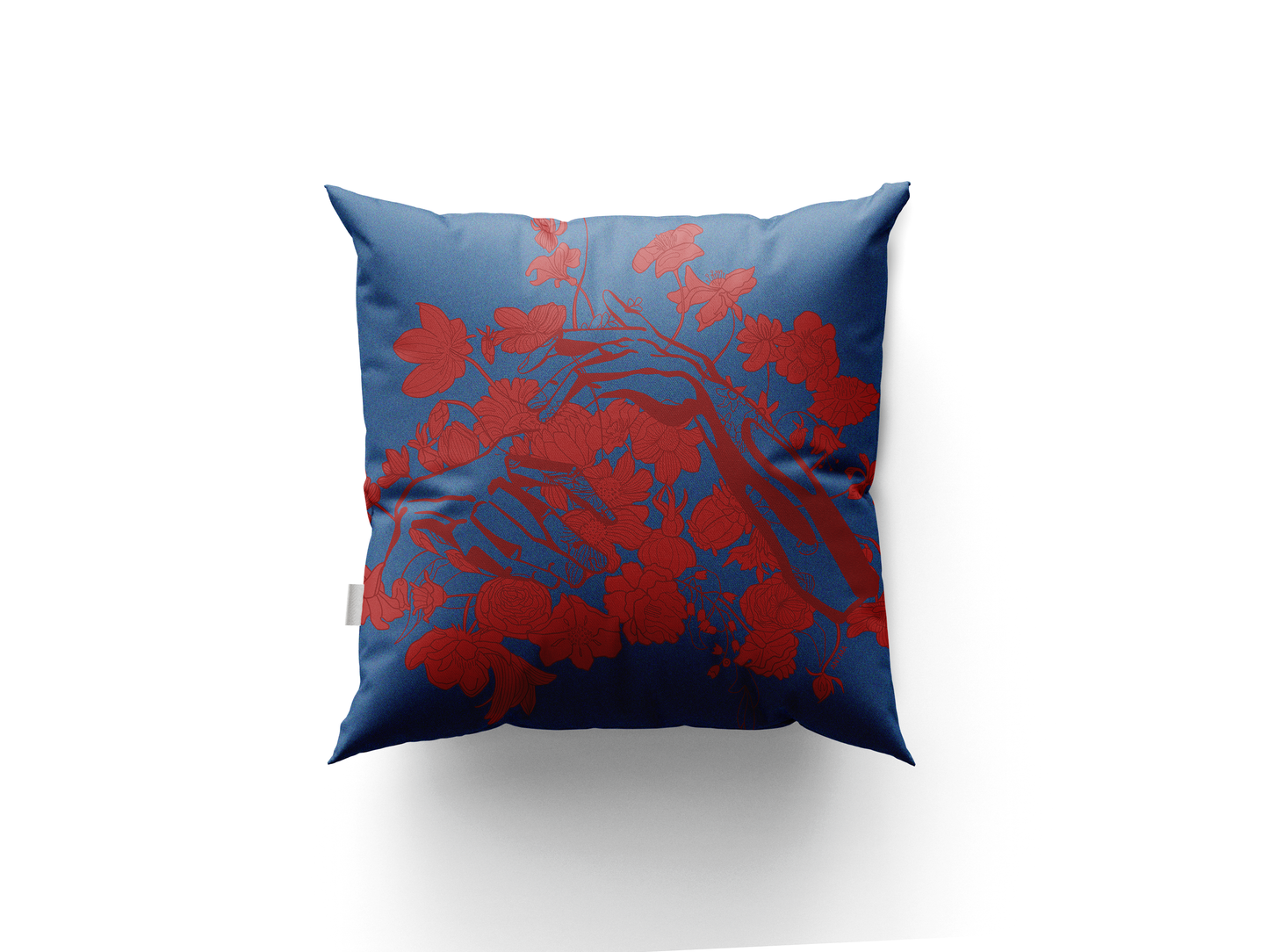 VELVET CUSHION COVER BLUE&RED THCM_BR