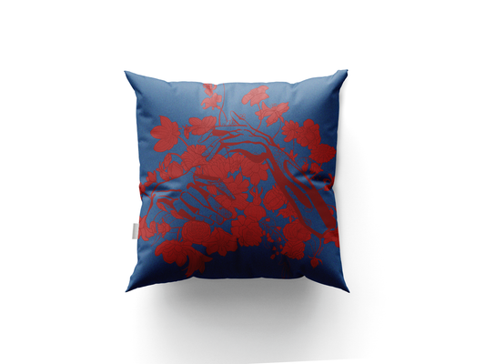 VELVET CUSHION COVER BLUE&RED THCM_BR